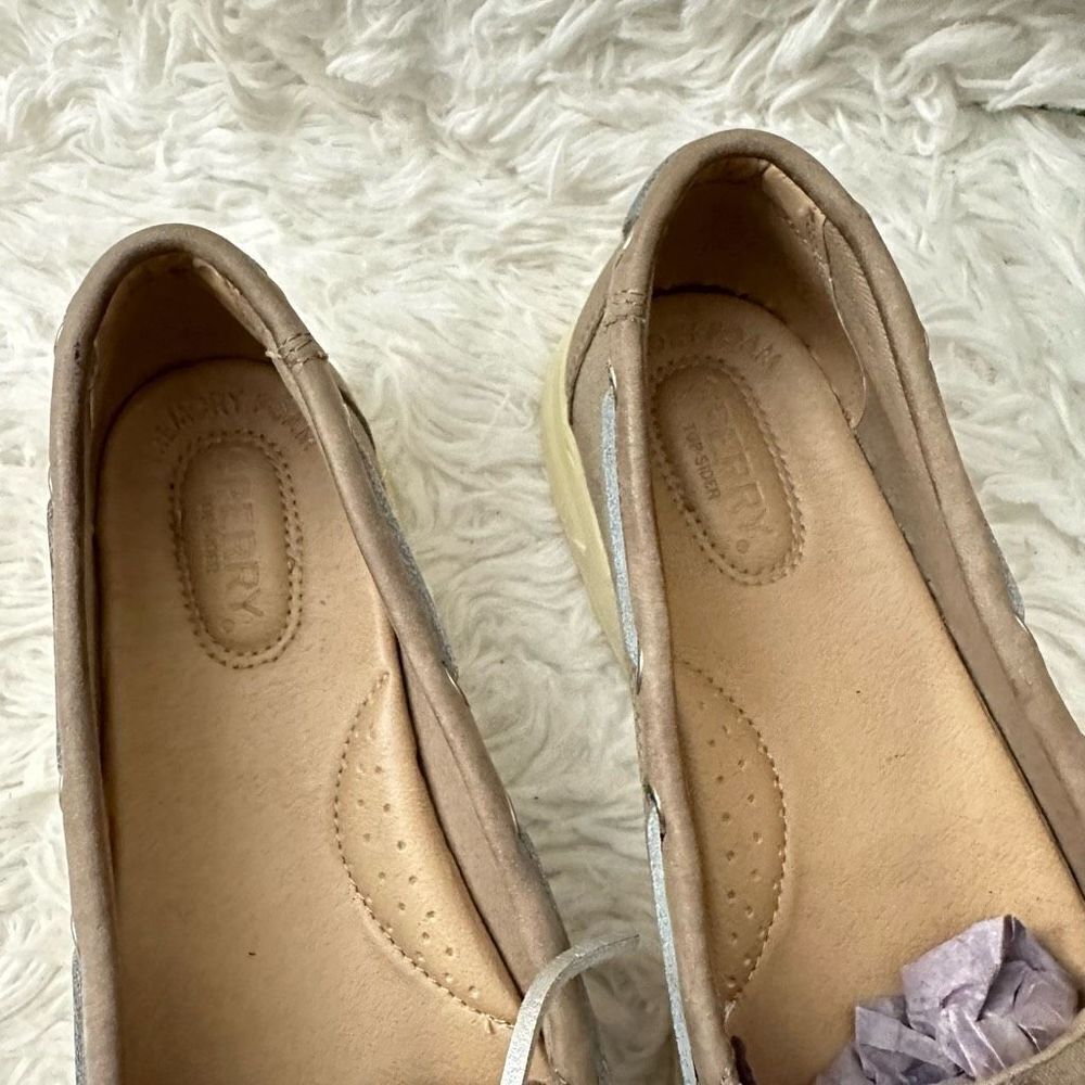 SPERRY Women's Angelfish Boat Shoe Brown Silver Comfort Flats size 8.5 - Picture 3 of 9